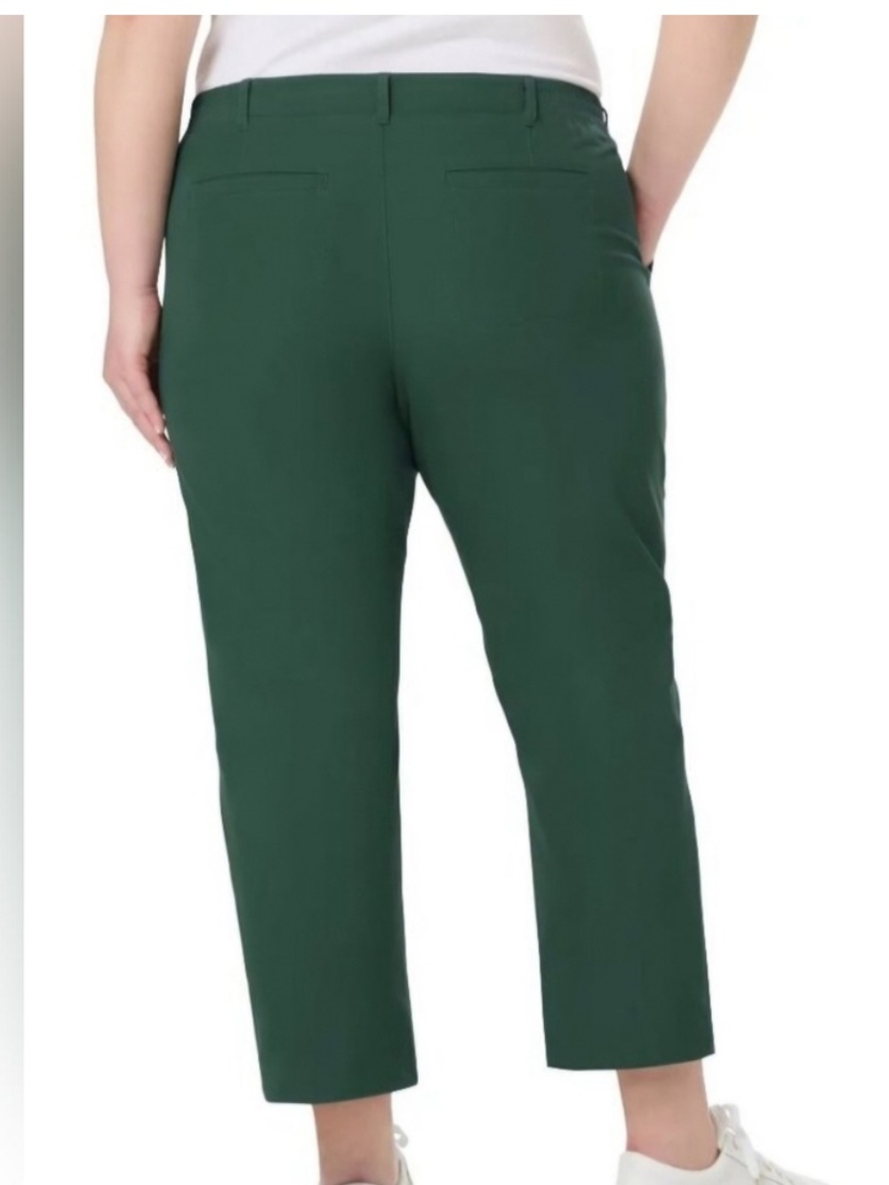 Kirkland Signature Dark Green Cropped Straight-Leg travel Pants